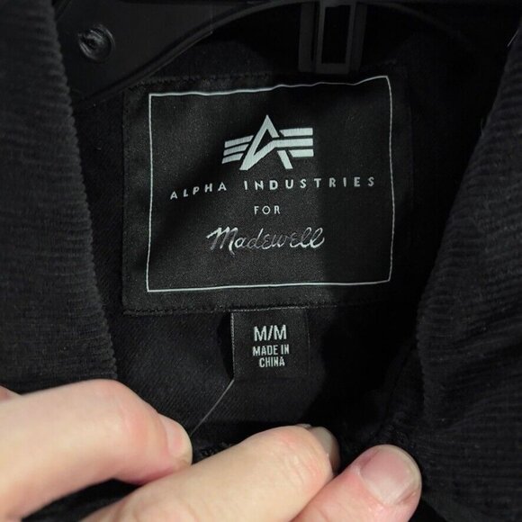 Madewell x Alpha Industries $265 Waxed Cotton Car Coat Black Size M NS730 - Picture 16 of 16